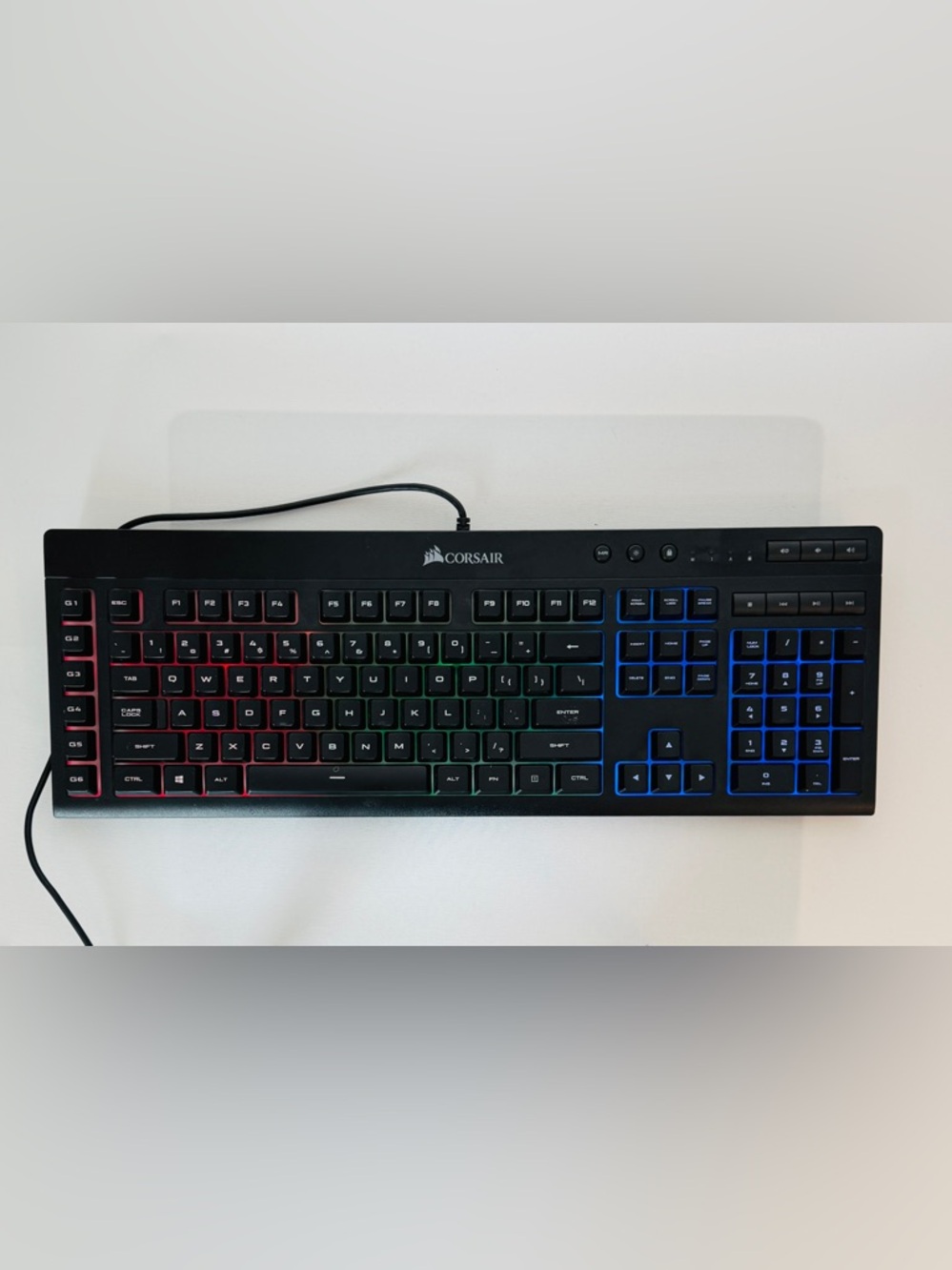 Corsair K55 RGB Gaming Keyboard - 6 Programmable Macro Keys - Wired USB